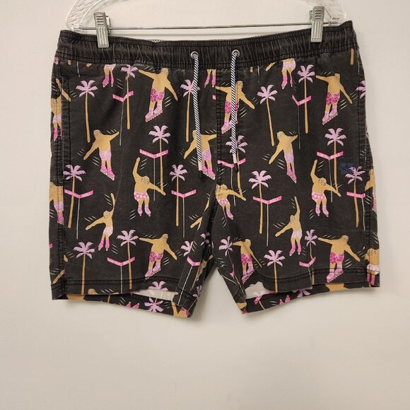 Party Pants Board Shorts Skating Sloths Black Unique Multicolor Mens XL EUC - Picture 8 of 14